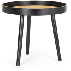 Bizzotto - Tavolino josine nero, piano in mdf con gambe in legno di pino, 50 x 50 x 45 cm