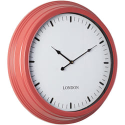 Bizzotto - Orologio da parete, design moderno 'Mathias' in acciaio ø 58,5x8,7 cm -Rosso