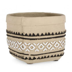 Bizzotto - Vaso uruguay rettangolare bianco nero -20x19.5x16x5h