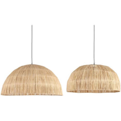 Paralume 'Bagan' set2 con it elettrico in giacinto d'acqua e metallo 60x29 70x35
