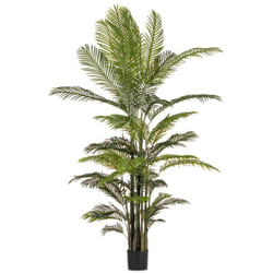 Bizzotto - Pianta artificiale 'Kenzia' con vaso nero, realistica, foglie in gomma -80 cm - 9 foglie