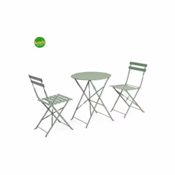 Set tavolino + 2 sedie .Bistrot Austin leaf prodotto dal brand Bizzotto. Questo set, composto da un tavolino e due sedie, è p ...