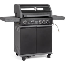 Bizzotto - Barbecue a Gas Aleandro 5 Bruciatori con Fornello Laterale – Superficie Cottura 70x42 cm in Ghisa Smaltata – 14,5 kW