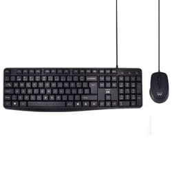 Ewent EW3007 tastiera Mouse incluso Ufficio USB QWERTY Portoghese Nero
