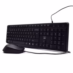 Ewent EW3007 tastiera Mouse incluso Ufficio USB QWERTY Portoghese Nero
