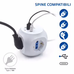 Ewent EW3860 prolunghe e multiple 1,5 m 3 presa(e) AC Interno Bianco