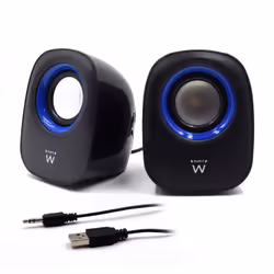 Ewent EW3501, 2-vie, 2.0 canali, Cablato, 5 W, 100 - 20000 Hz, Nero