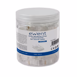 Ewent IM1205, RJ-45, Trasparente, Maschio, Dritto, Policarbonato (PC), Cat6