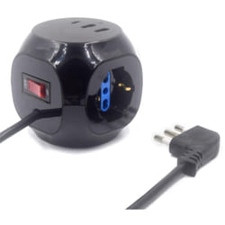 Ewent - EW3860 - Multipresa a Cubo 3 posizioni con 2 caricatorI Usb e 1 caricatore Usb-C, con spina italiana 16A, Bianco