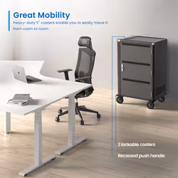 Ewent EW1701 portable device management cart& cabinet Armadio per la gestione dei dispositivi portatili Nero, Grigio - Vista aggiuntiva 5