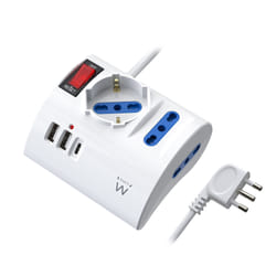 Ewent EW3868 prolunghe e multiple 2 m 3 presa(e) AC Interno Bianco