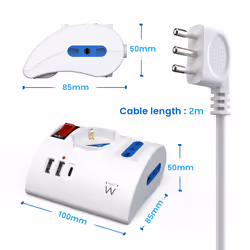 Ewent EW3868 prolunghe e multiple 2 m 3 presa(e) AC Interno Bianco
