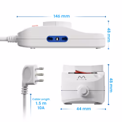 Ewent EW3875 prolunghe e multiple 1,5 m 3 presa(e) AC Interno Bianco