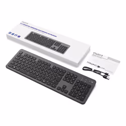 Ewent EW3296 tastiera Universale Wireless a RF + USB QWERTY Spagnolo Nero, Grigio - Vista aggiuntiva 2