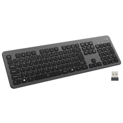 Ewent EW3296 tastiera Universale Wireless a RF + USB QWERTY Spagnolo Nero, Grigio