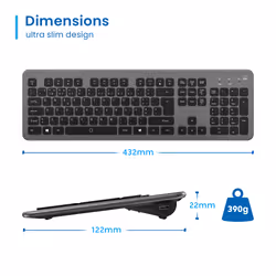 Ewent EW3296 tastiera Universale Wireless a RF + USB QWERTY Spagnolo Nero, Grigio - Vista aggiuntiva 2