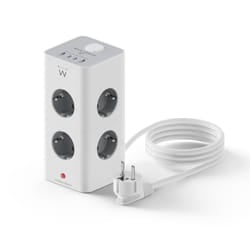 Ewent EW3864 prolunghe e multiple 2 m 8 presa(e) AC Interno Grigio, Bianco