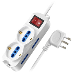 Ewent - Multipresa Ciabatta Elettrica 6 Posti 2 Polivalenti (schuko 10/16A) 4 Bivalenti 10/16A,Spina Italiana 10A,Potenza 250V/3500W, Con Protezione