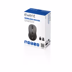 Ewent Mouse Wireless 2.4 GHz USB-A tasti silenziosi e adattatore Type-C