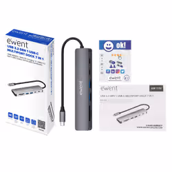 Ewent EW1152 replicatore di porte e docking station per laptop Cablato USB 3.2 Gen 1 (3.1 Gen 1) Type-C Grigio - Vista aggiuntiva 2