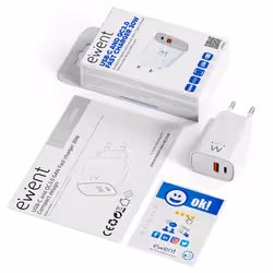 Ewent EW1326 Caricabatterie per dispositivi mobili Universale Bianco AC Ricarica rapida Interno - Vista aggiuntiva 2