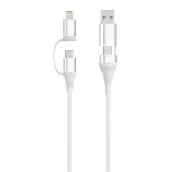 Ewent EC1076 cavo USB USB 2.0 2 m USB A/USB C USB C/Lightning 0,48 Gbit/s 60 W Bianco