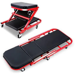 Carrello Sotto Auto 2 in 1 Sgabello da Officina Lettino Riparazioni max 150 kg