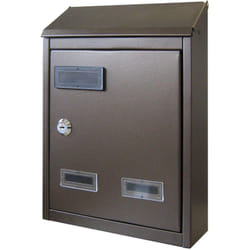 Cassetta postale city in ferro colore MARRONE/ORO-731.A 21x7xH30 cm