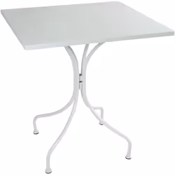 TAVOLO SUNNY BIANCO 70*70*H71 Tavolo dal design unico, reso particolare dal disegno delle gambe, che dalla base del tavolo si ...