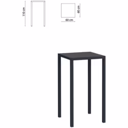 TAVOLO TETRIS 60X60 H110 GRIGIO ANTICO Tavolo in metallo dal design essenziale, perfetto per arredare con stile il tuo patio, ...