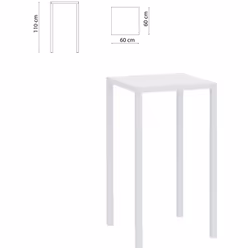 TAVOLO TETRIS 60X60 H110 BIANCO RAGGRINZATO Tavolo in metallo dal design essenziale, perfetto per arredare con stile il tuo p ...