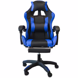 POLTRONA RACING OMEGA C/P-PIEDI NERA/BLU SIMILP. La poltrona Racing Omega ha un design accattivante e una comodità che non ha ...