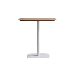 Tavolo barry 80 bianco c/top finitura rovere
