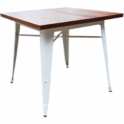TAVOLO INDUSTRIAL BIANCO C/TOP LEGNO Tavolo dal design vintage e industrial, totalmente realizzato in metallo il piano invece ...