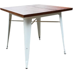 Tavolo Industrial Bianco C/top Legno