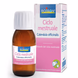 Tintura madre di Calendula realizzata dai laboratori Boiron, azione lenitiva e di benessere durante il ciclo.
