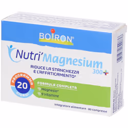 Boiron Nutri'Magnesium 300+ Integratore per Stanchezza e Affaticamento 80 Compresse
