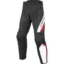 Dainese Drake Air D-Dry Pantaloni tessili moto, nero-bianco-rosso, dimensione 64 per uomo