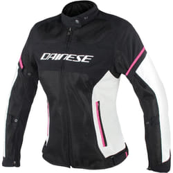 Dainese Air Frame D1 Tex Giacca tessile da donna, nero-grigio-rosa, dimensione 46 per donne