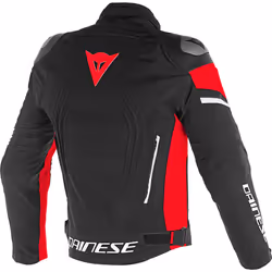 Dainese Racing 3 D-Dry Giacca moto in tessuto, nero-rosso, dimensione 48 per uomo