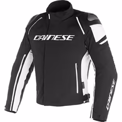 Dainese Racing 3 D-Dry Giacca moto in tessuto, nero-bianco, dimensione 48 per uomo