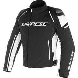 Dainese Racing 3 D-Dry Giacca moto in tessuto, nero-bianco, dimensione 48 per uomo