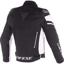 Dainese Racing 3 D-Dry Giacca moto in tessuto, nero-bianco, dimensione 48 per uomo