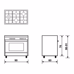 Glem Gas GX960CVIX cucina Elettrico Acciaio inox