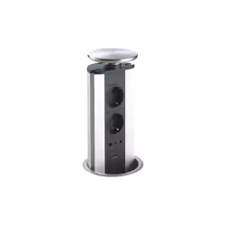 Foster Totem4 inox, CEE 7/4, Nero, Acciaio inox, Plastica, Acciaio inox