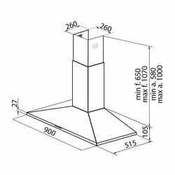Foster Amelie Cappa aspirante a parete Acciaio inox 620 m³/h