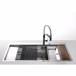 Foster Milanello Workstation Lavello montato su piano Rettangolare Acciaio inox