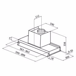 Foster Hood New Wing Integrato Acciaio inox 620 m³/h