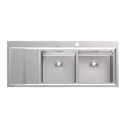 Foster Stripe, Rettangolare, Acciaio inox, Acciaio inox, 2 ciotole, Rettangolare, 365 x 350 mm