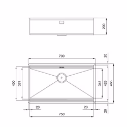 Foster 1034856 lavello Lavello sottopiano Rettangolare Acciaio inox